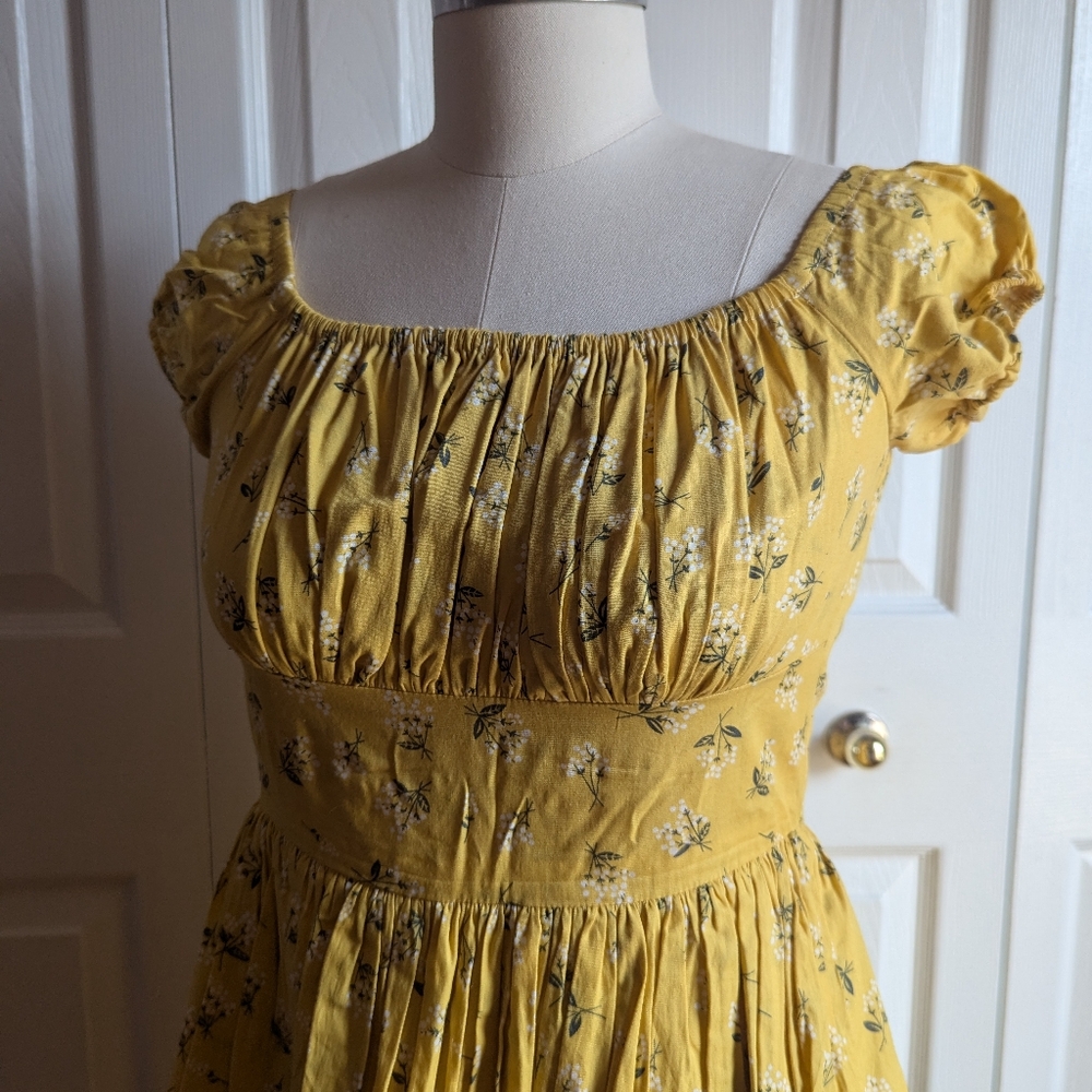 Vintage style yellow floral dress